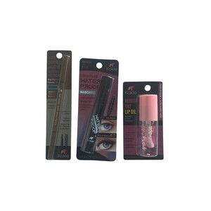 Kokie Nourish Tint Lip Oil , Mascara &Matte Brow Pencil Glossy ~3pk